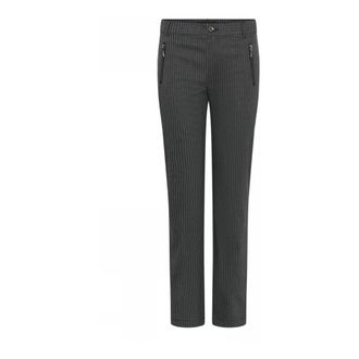 C.Ro Zakken Zwart/Grijs Geruite Broek - Dames - Slim Fit Broeken - Zwart - 2XL - Broeken