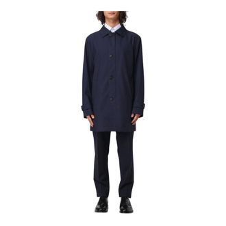 HUGO BOSS Heren, Mantels, Blauw, Maat: 4XL Wol