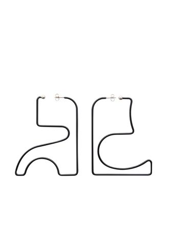 Courr&egrave;ges Orecchini con design geometrico Maxi AC - Nero