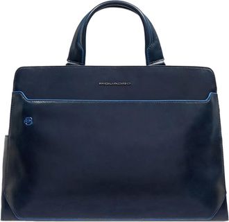 Piquadro Personaliseerbare Laptoptas 15.6 - Heren - Laptoptassen - Blauw - ONE Size - Katoen - Tassen