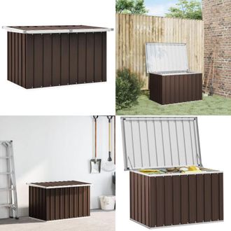 vidaXL Baule da giardino marrone 109x67x65 cm - Armadio da giardino - Cassetta degli attrezzi