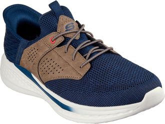 Skechers USA Mens Slade-Caster Sneaker, Navy/Tan, 8 UK