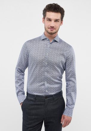 Eterna Langarmhemd ETERNA SLIM FIT, Herren, Gr. 39, Normalgr&ouml;ssen, blau, 42% Baumwolle, 4% Elasthan, 54% Lyocell, schmal, Manschette, Hemden Langarmhemd, EAS