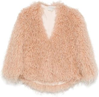 Forte_Forte Jassen, Dames, Beige, S, Shearling Jassen, Lange Mouwen, Volledige Voering