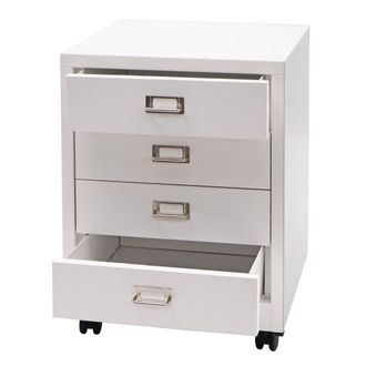 Hhg Hhg - Nunca Usado] Roll Container 423, Cajonera Armario Archivador De Acero, Metal 55x40x41cm 4 Cajones, Blanco