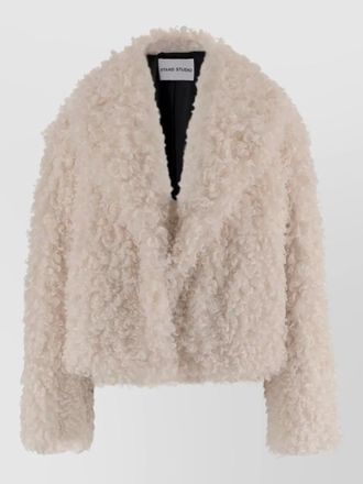 Stand Studio faux fur oversized cropped jacket