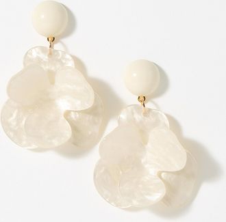 Simons Womens Large relief flower earrings