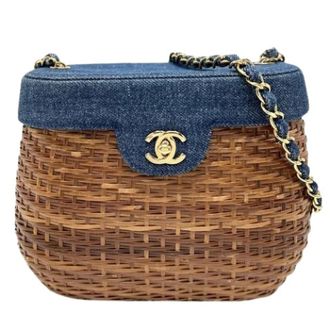 Chanel Pre-owned Vintage Schoudertas - Dames - Pre-owned - Bruin - Maat: ONE Size Denim