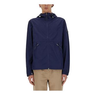 Woolrich Light Jackets, male, Blue, Size: XL Crinkle Windbreaker