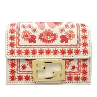 Fendi Pre-owned Fendi Leather Coral Bandana Baguette Micro Trifold Wallet Ladies D0FYF6OTL3GRWWSH
