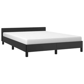 vidaXL Vidaxl - Estructura De Cama Con Cabecero Sin Colch&oacute;n Negro 140x200 Cm