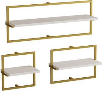 Habitat et Jardin Estante De Pared, Estante De Almacenamiento Shelf Blanco Gold
