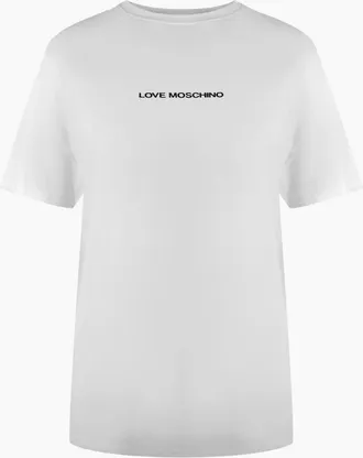 Love Moschino Womens Love Moschino Bold Logo White T-Shirt - Size: 18/16