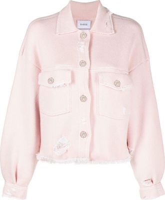Barrie fringed denim jacket - women - Cotton/Cashmere - XS/S - Pink