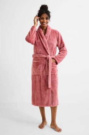 Ten Cate fleece badjas oudroze