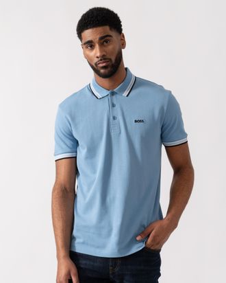 HUGO BOSS Mens Paddy Polo Shirt in Light Blue Cotton - Size X-Large