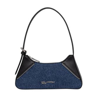 Karl Lagerfeld Tassen, Dames, Blauw, ONE Size, Leer, Mini Tas