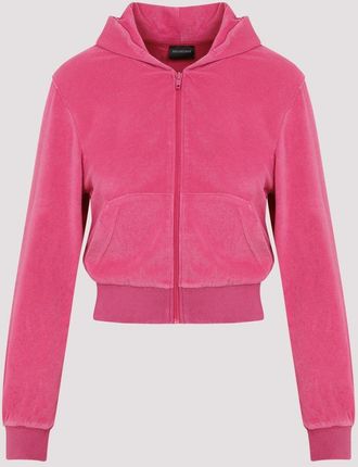 Balenciaga Womens Fuchsia Chenille Sweatshirt - Dusty Pink Cotton - Size Medium