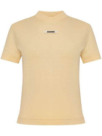 Jacquemus logo t-shirt - women - Cotton/Elastane - M - Neutrals