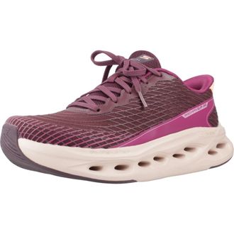 Skechers Womens Max Cushioning Glide-Step Sapphire Slip-On Sneakers, Burgundy Textile/Synthetic, 5.5 UK