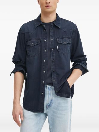 Karl Lagerfeld Overhemd met klepzak - Blauw