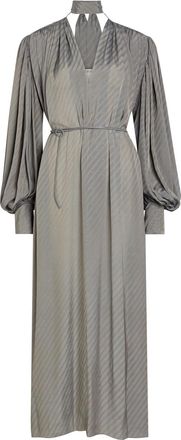 Calvin Klein Natalie fil Coup&eacute; Brushed Satin Midi Dress - Grey - 40 (UK8 / S)