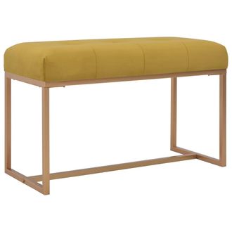 vidaXL Banco 80 Cm Terciopelo Mostaza Vidaxl