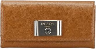 Prada Pre-owned Wallets, female, Brown, Size: ONE SIZE Pre-owned Leather wallets