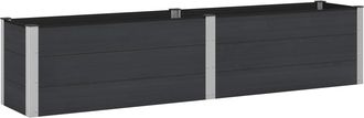 vidaXL Arriate Elevado Negro 250 X 50 X 54 Cm Wpc Y Aluminio Vidaxl