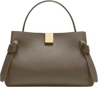 Yuzefi Mini Gyoza Pebble Grain Leather - Dames - Handtassen - Grijs - ONE Size - Leer - Tassen