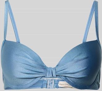Marc O'Polo Bikini-Oberteil mit Knotendetail in Blau, Gr&ouml;&szlig;e 75B