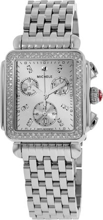 Michele Deco High Shine Chronograph Silver Dial Stainless Steel Womens Watch MWW06A000804