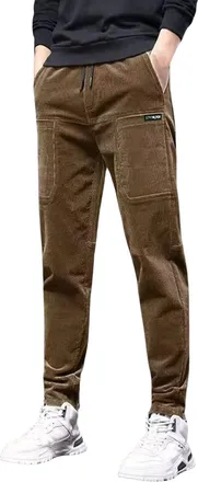 Generic Mens Tapered Leg Jogger Pants, Slim Fit Drawstring Athletic Joggers, Casual Elastic Waist Trousers for Men, Warm Fleece Lined Sweatpants, Tapered Fit 