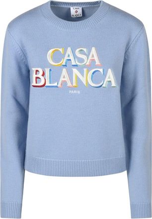 Casablanca Stacked Logo Jumper - Dames - Truien - Blauw - Maat: M Wol