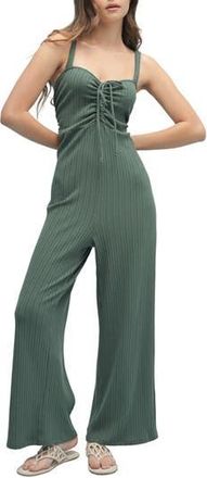 Wishlist Sweetheart Neck Wide Leg Jumpsuit in Green at Nordstrom Rack, Size Medium
