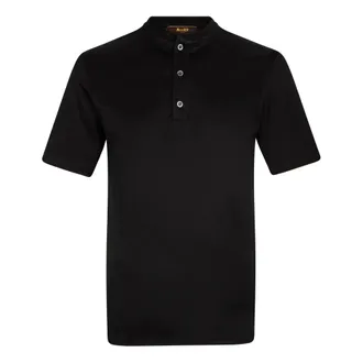 Moorer Polo Shirts, male, Black, Size: 6XL Polo Shirt