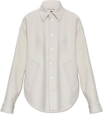 Balenciaga Cashmere Shirt - Dames - Cashmere truien - Beige - M - Kasjmier - Truien & Vesten