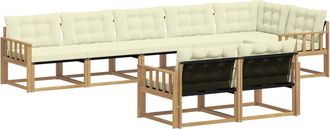 vidaXL Conjunto De Sof&aacute;s De Exterior 8 Uds. Blanco Y Crema Vidaxl