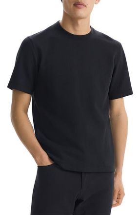 Theory Delroy Double Piqu&eacute; Crewneck T-Shirt in Black at Nordstrom, Size Xx-Large