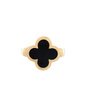 Van Cleef & Arpels 18K Gold Pure Alhambra Ring 18K Yellow Gold And Onyx (Authentic Pre-Loved)