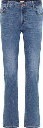 Mustang Straight-Jeans MUSTANG Damen Style Crosby Relaxed Straight, Damen, Gr. 27, L&auml;nge 34, blau (782 mittelblau), Denim/Jeans, 99% Baumwolle, 1% Elasthan, u