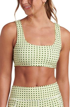 La Blanca Checkpoint Reversible Sports Bra in Lime at Nordstrom, Size X-Large