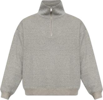 Frame Denim Sweatshirt met halve rits en coltrui - Heren - Vesten met rits - Grijs - L - Katoen - Hoodies & sweatvesten