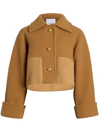 Patou Cropped jas met geribbelde taille - Bruin