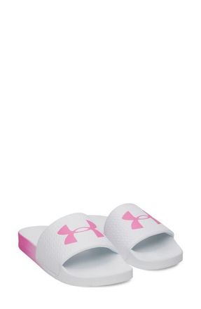 Under Armour UA ARMR Slide Sandal in White /Pink Frenzy at Nordstrom, Size 10