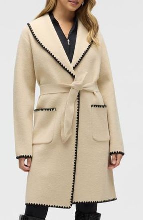 NVLT Belted Wrap Sweater Coat in Light Camel at Nordstrom Rack, Size Large