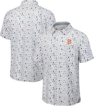 Tommy Bahama Mens Tommy Bahama Gray San Francisco Giants Nova Wave Riptide Rally Camp Button-Up Short Sleeve Shirt at Nordstrom, Size Xx-Large