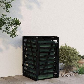 vidaXL Cobertizo Para Cubos De Basura Madera Pino Negro 84x90x128,5 Cm Vidaxl