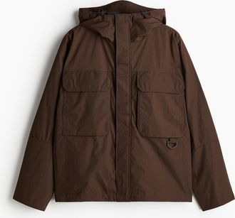 H&M Wasserabweisende Windjacke in Loose Fit - Dunkelbraun