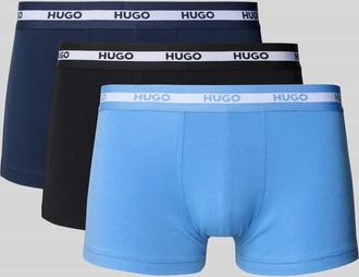 HUGO BOSS Trunks mit elastischem Logo-Bund im 3er-Pack in Blau, Größe XXL